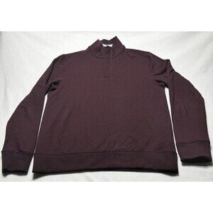 UNTUCKIT Sweater Mens Medium 1/4 Zip Pullover Corral Red Cotton Polyester